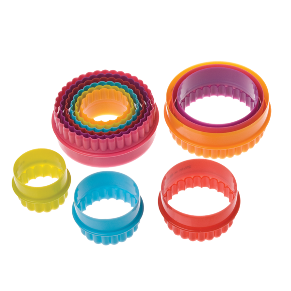 APPETITO DOUBLE SIDED ROUND COOKIE CUTTER SET 6 MULTICOLOUR