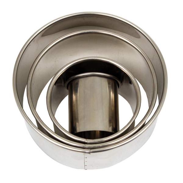 DAILY BAKE STAINLESS STEEL DEEP ROUND PLAIN CUTTER SET 4
