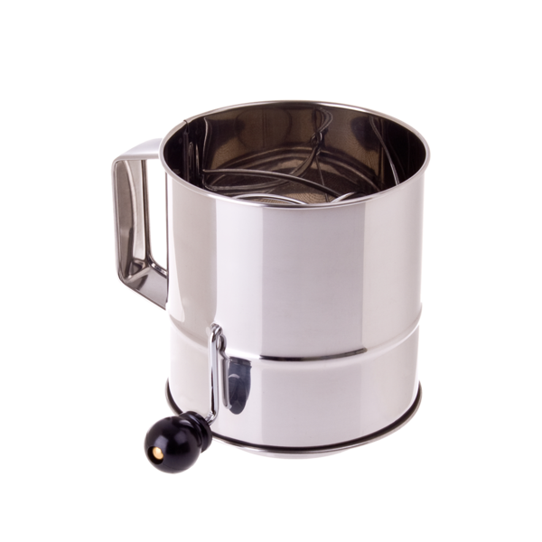 APPETITO STAINLESS STEEL 5 CUP FLOUR SIFTER CRANK
