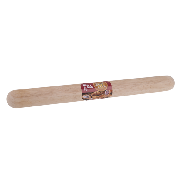 DAILY BAKE PASTRY ROLLING PIN 50CM X 5CM DIA. RUBBERWOOD