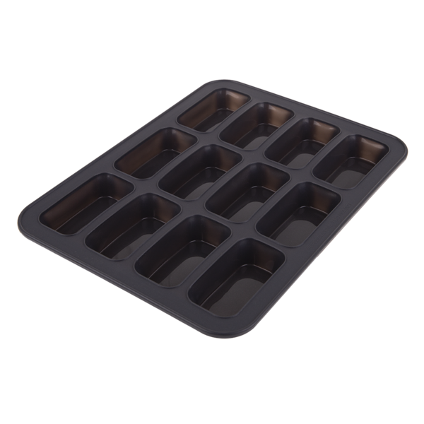 DAILY BAKE SILICONE 12 CUP MINI LOAF PAN CHARCOAL