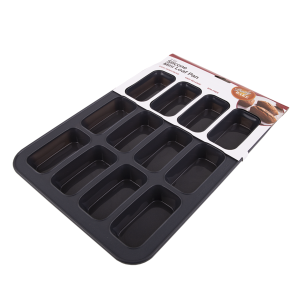 DAILY BAKE SILICONE 12 CUP MINI LOAF PAN CHARCOAL