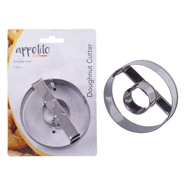 APPETITO STAINLESS STEEL DOUGHNUT CUTTER 7.5CM DIA.