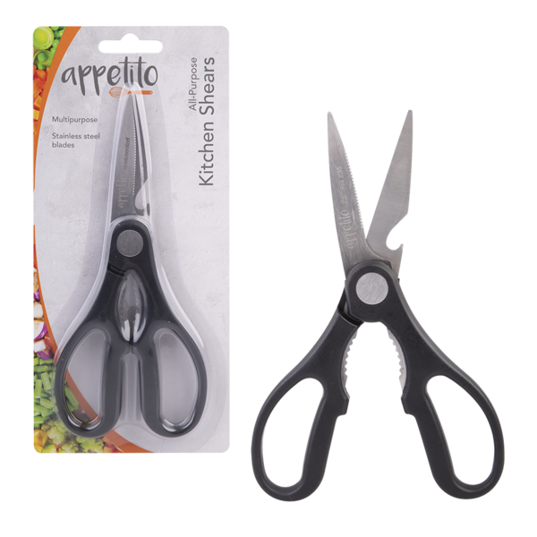 APPETITO ALL PURPOSE KITCHEN SHEARS BLACK