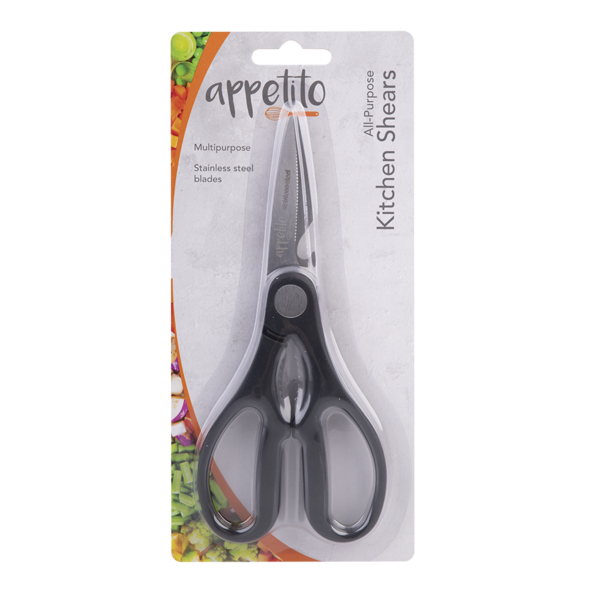 APPETITO ALL PURPOSE KITCHEN SHEARS BLACK