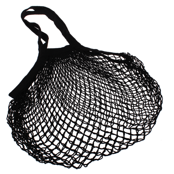 SACHI COTTON STRING BAG LONG HANDLE BLACK