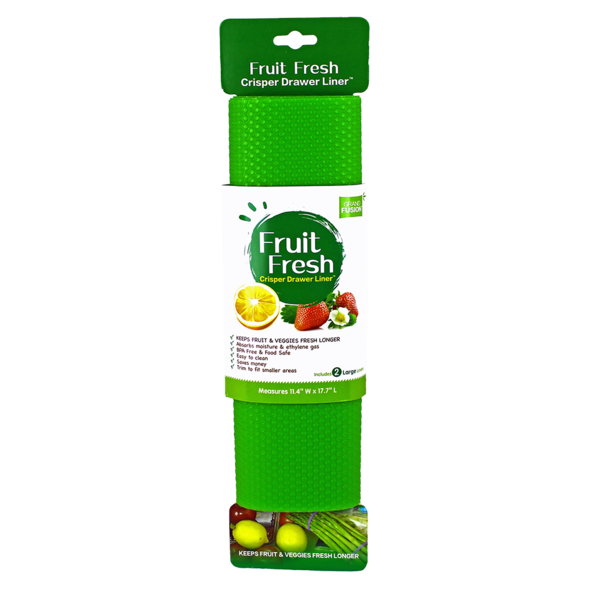 GRAND FUSION "FRUIT FRESH" CRISPER DRAWER LINER SET 2 GREEN