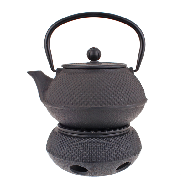 TEAOLOGY CAST IRON TEAPOT WARMER 13.5CM DIA. FINE HOBNAIL BLACK