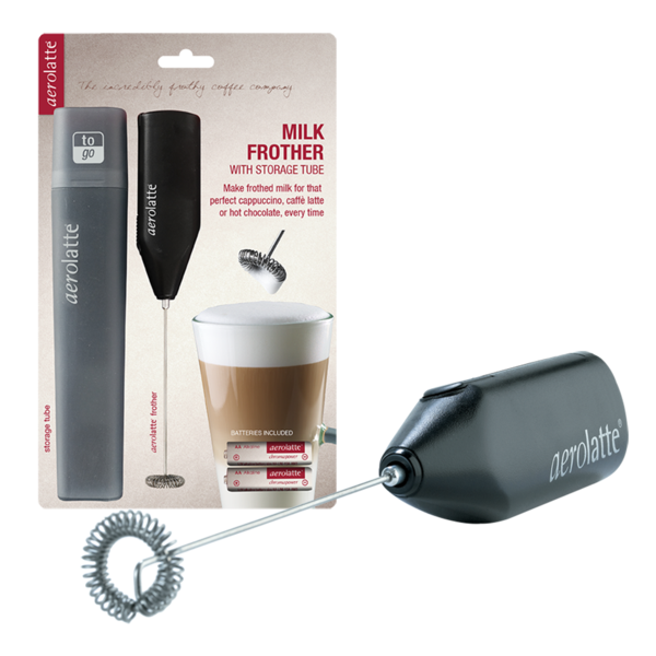 AEROLATTE "TO GO" MILK FROTHER W/ CASE CARDED BLACK