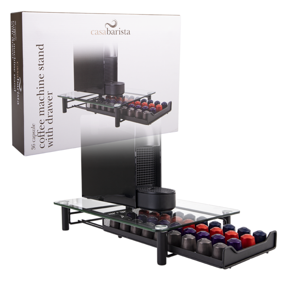 CASABARISTA COFFEE MACHINE STAND W/ 36 CAPSULE DRAWER (*NESPRESSO