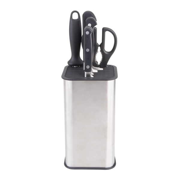APPETITO SQUARE UNIVERSAL KNIFE BLOCK STAINLESS STEEL