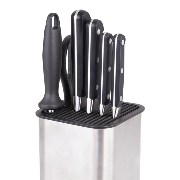 APPETITO SQUARE UNIVERSAL KNIFE BLOCK STAINLESS STEEL