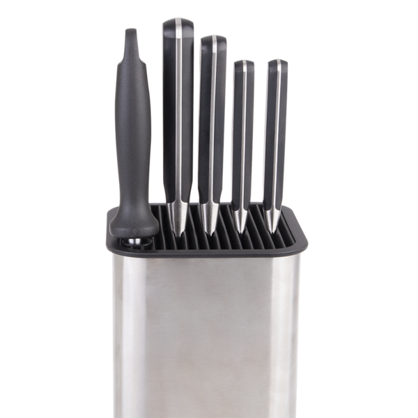 APPETITO SQUARE UNIVERSAL KNIFE BLOCK STAINLESS STEEL
