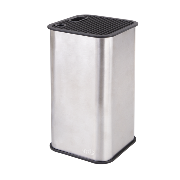 APPETITO SQUARE UNIVERSAL KNIFE BLOCK STAINLESS STEEL