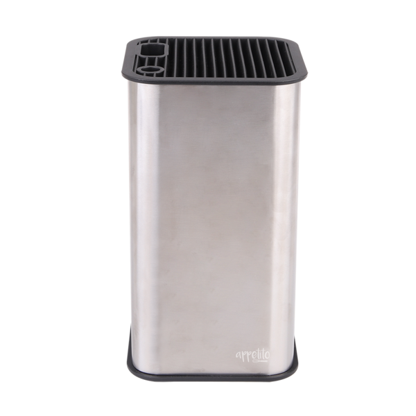 APPETITO SQUARE UNIVERSAL KNIFE BLOCK STAINLESS STEEL