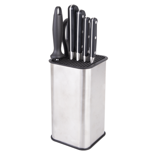 APPETITO SQUARE UNIVERSAL KNIFE BLOCK STAINLESS STEEL