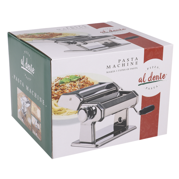 AL DENTE PASTA MACHINE W/ DETACHABLE CUTTERS 150MM CHROME