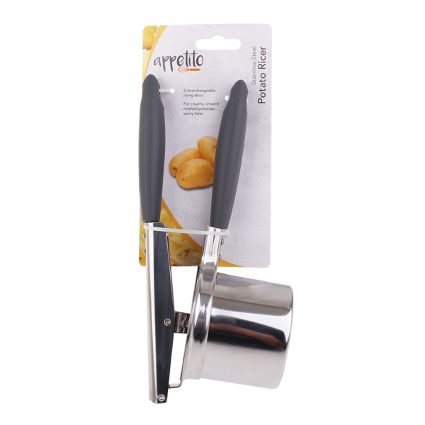 APPETITO STAINLESS STEEL POTATO RICER W/ 3 DISCS