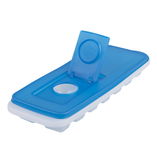APPETITO ICE CUBE TRAY W/ POURTHROUGH LID BLUE