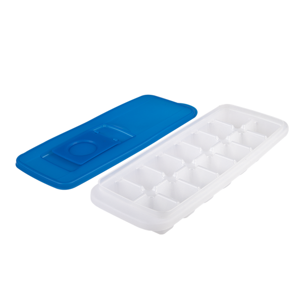 APPETITO ICE CUBE TRAY W/ POURTHROUGH LID BLUE