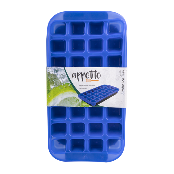 APPETITO FLEXIBLE JUMBO ICE CUBE TRAY BLUE