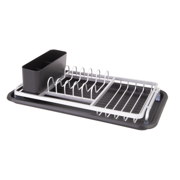 Compact Profile Dish Rack D.LINE ALUMINIUM COMPACT DISH RACK W/ DRAINING BOARD