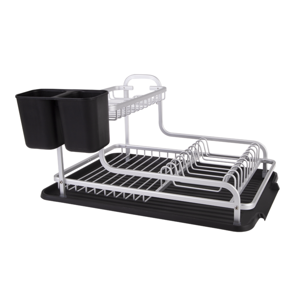 D.LINE ALUMINIUM 2TIER DISH RACK W/ DRAINING BOARD