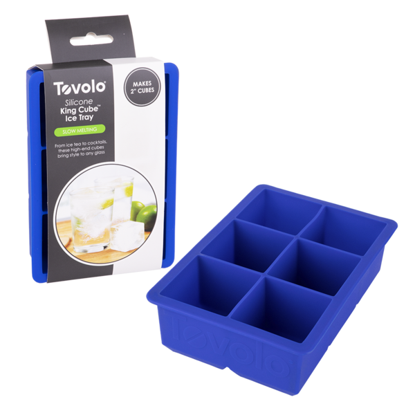 TOVOLO KING CUBE ICE TRAY 2" CUBES BLUE