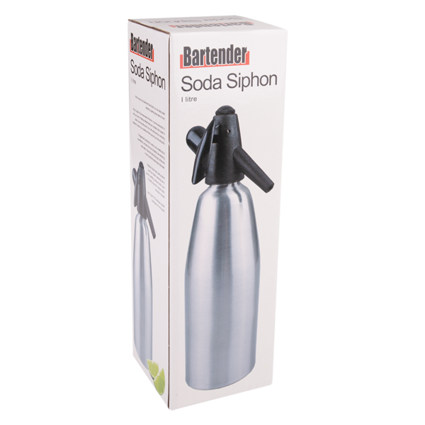 BARTENDER SODA SIPHON 1L SILVER